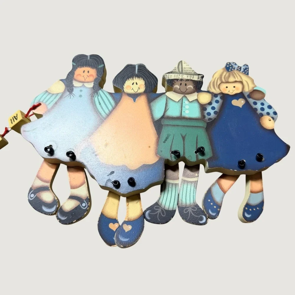 Vintage Wood Folk Art Wall Hanging All Are Precious In His Sight Kids Decor
